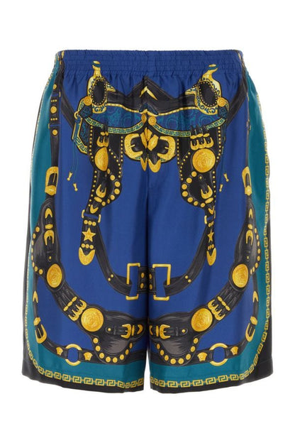 VERSACE | Printed satin bermuda shorts