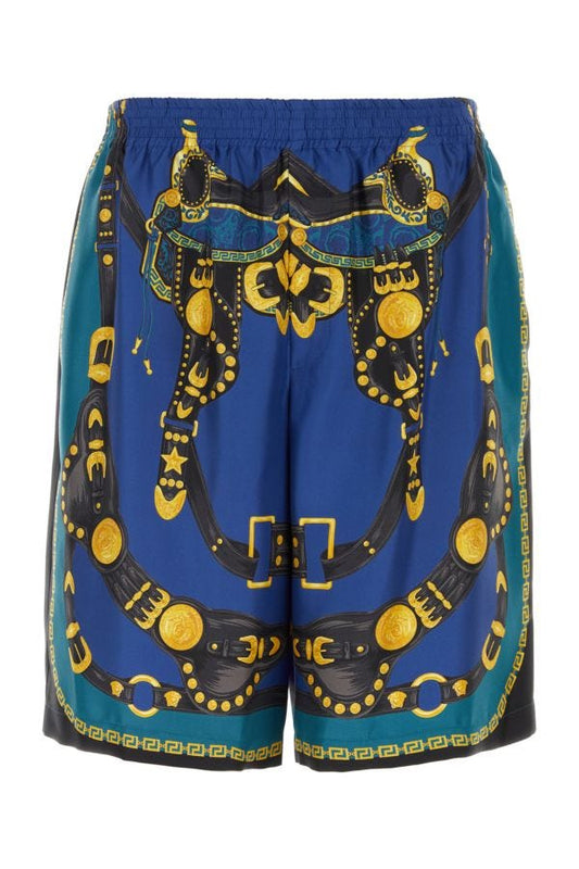 VERSACE | Printed satin bermuda shorts