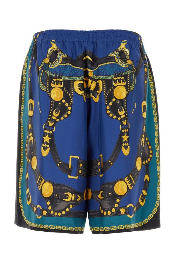VERSACE | Printed satin bermuda shorts