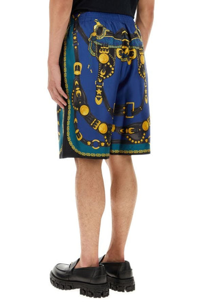 VERSACE | Printed satin bermuda shorts
