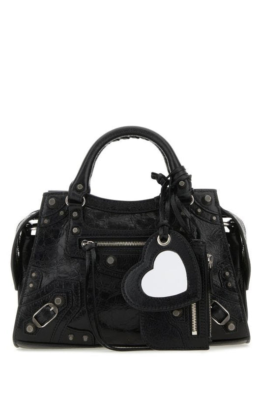 BALENCIAGA | Black leather Neo Cagole XS handbag