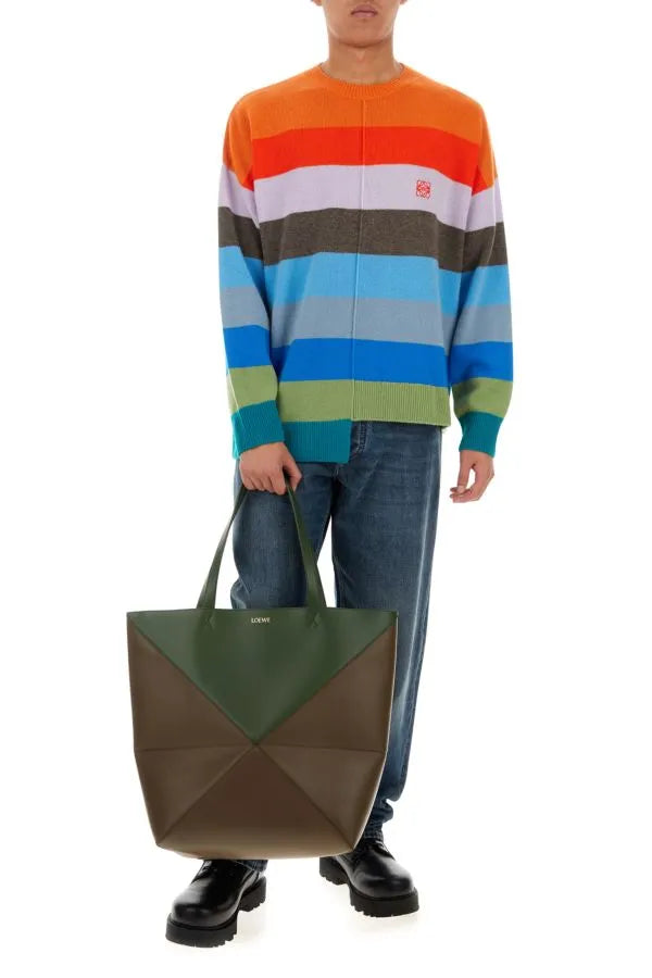 LOEWE | ツートンレザー パズルフォールド ラージ ショッピングバッグ
