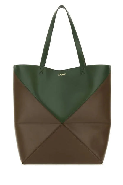 LOEWE | ツートンレザー パズルフォールド ラージ ショッピングバッグ