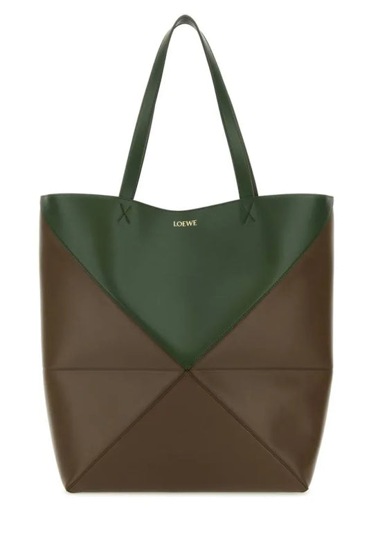 LOEWE | ツートンレザー パズルフォールド ラージ ショッピングバッグ