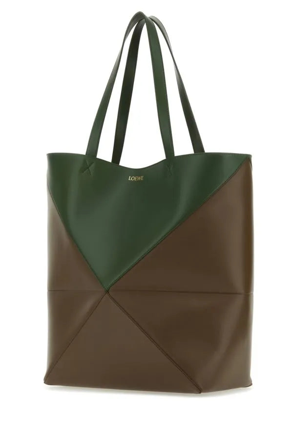 LOEWE | ツートンレザー パズルフォールド ラージ ショッピングバッグ