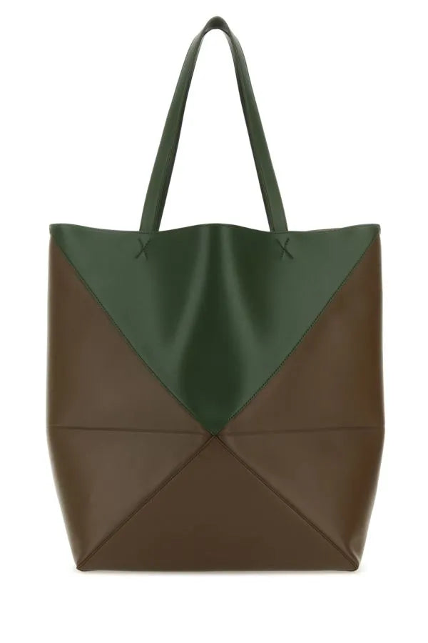 LOEWE | ツートンレザー パズルフォールド ラージ ショッピングバッグ