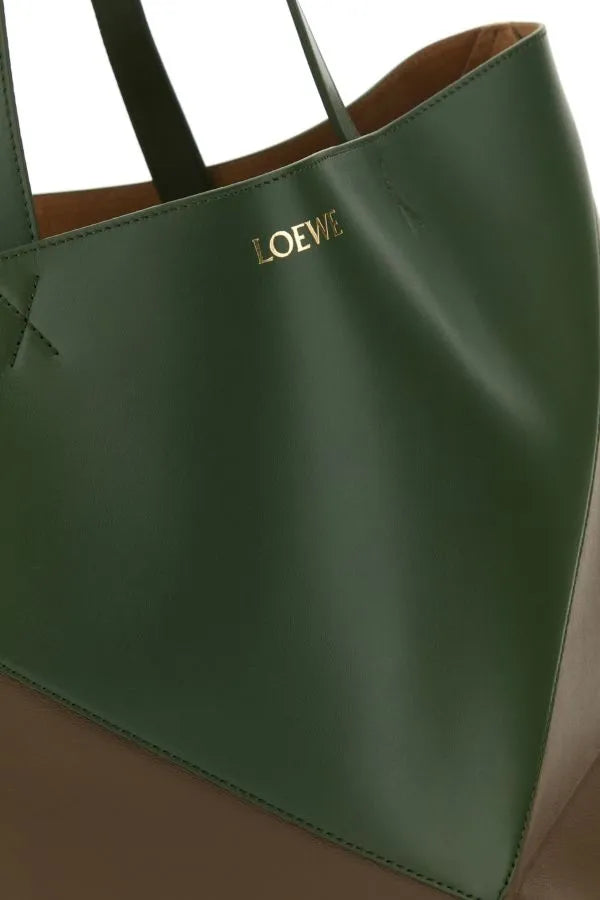 LOEWE | ツートンレザー パズルフォールド ラージ ショッピングバッグ