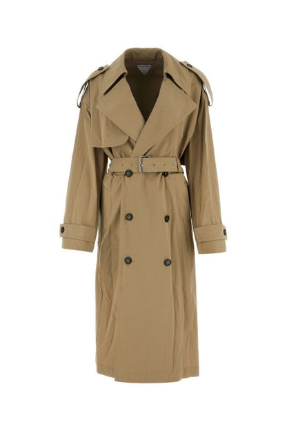 BOTTEGA VENETA | Cappuccino cotton blend trench coat