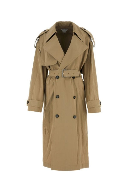 BOTTEGA VENETA | Cappuccino cotton blend trench coat