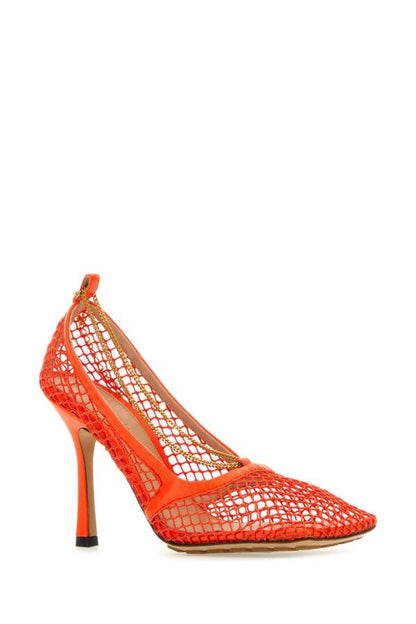 BOTTEGA VENETA | Orange mesh Stretch pumps