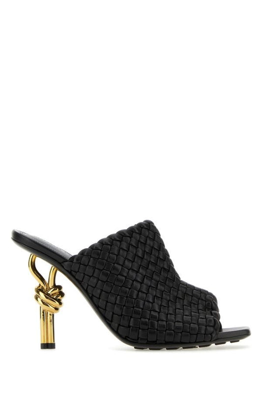 BOTTEGA VENETA | Black leather Knot mules