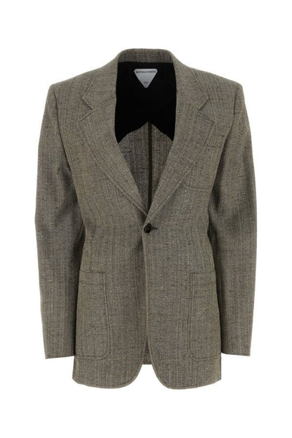 BOTTEGA VENETA | Melange grey viscose blend blazer