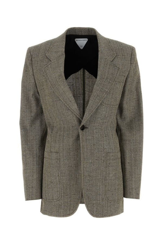BOTTEGA VENETA | Melange grey viscose blend blazer