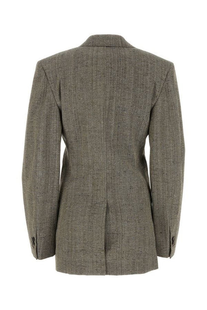 BOTTEGA VENETA | Melange grey viscose blend blazer