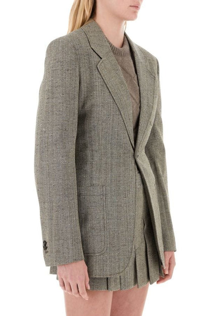 BOTTEGA VENETA | Melange grey viscose blend blazer