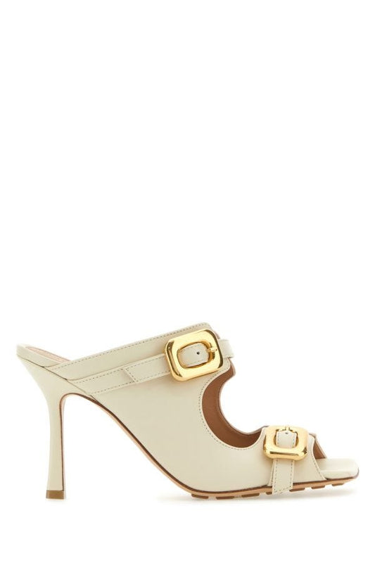 BOTTEGA VENETA | Ivory leather Stretch Buckle mules
