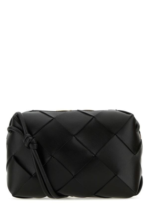 BOTTEGA VENETA | Black nappa leather mini Cassette crossbody bag