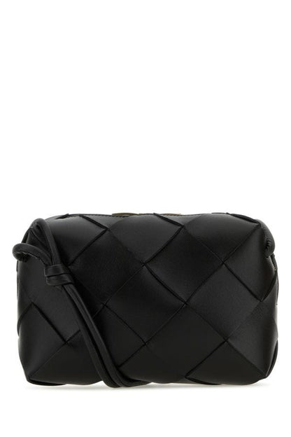 BOTTEGA VENETA | Black nappa leather mini Cassette crossbody bag