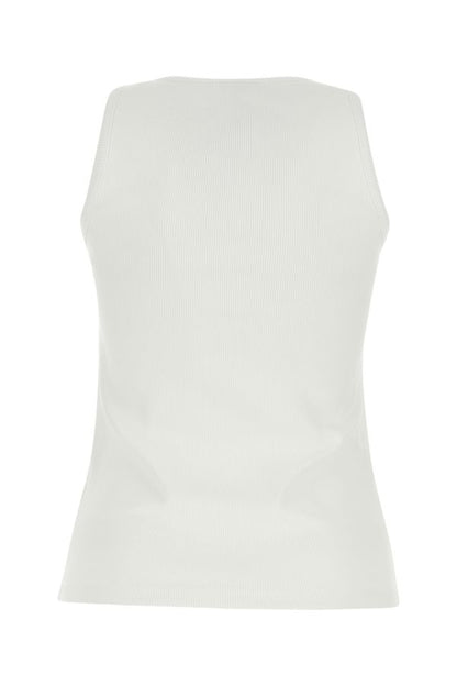 BOTTEGA VENETA | White cotton stretch tank top