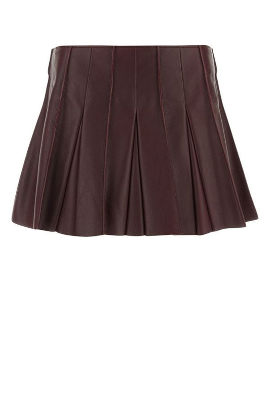 BOTTEGA VENETA | Burgundy leather mini skirt
