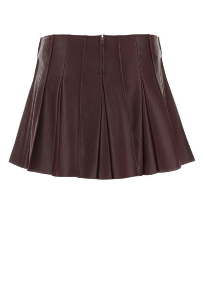 BOTTEGA VENETA | Burgundy leather mini skirt