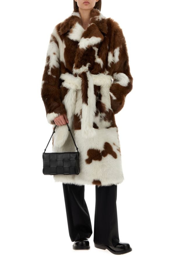 BOTTEGA VENETA | Two-tone shearling coat