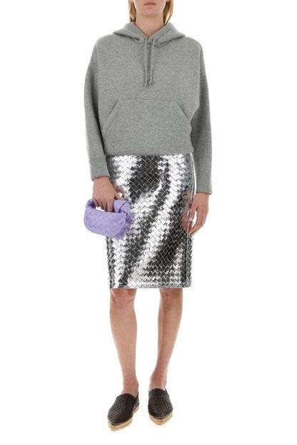 BOTTEGA VENETA | Silver nappa leather skirt