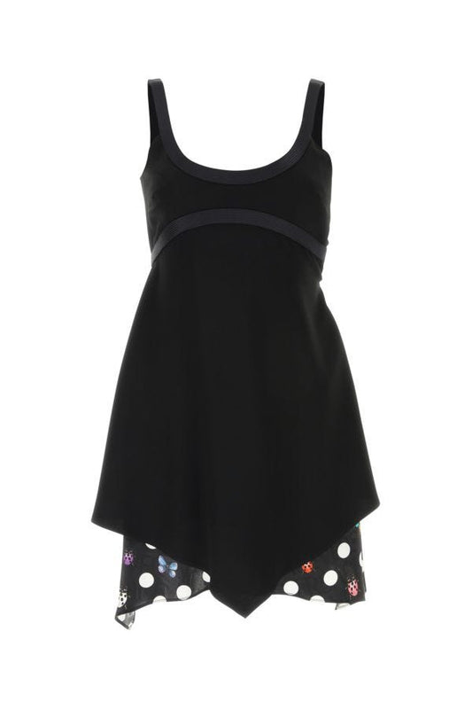 VERSACE | Black acetate blend mini dress