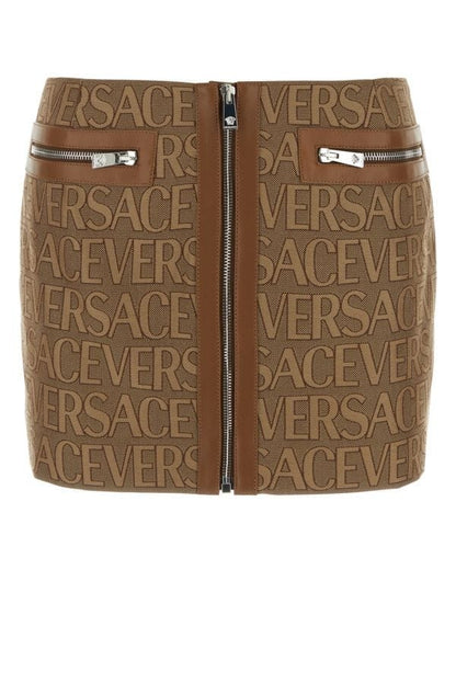 VERSACE | Embroidered jacquard mini skirt