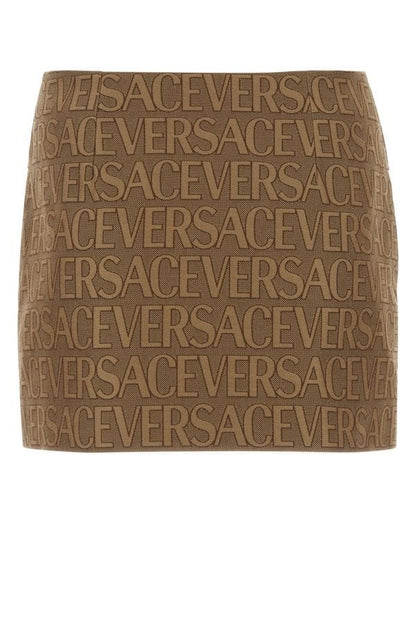 VERSACE | Embroidered jacquard mini skirt