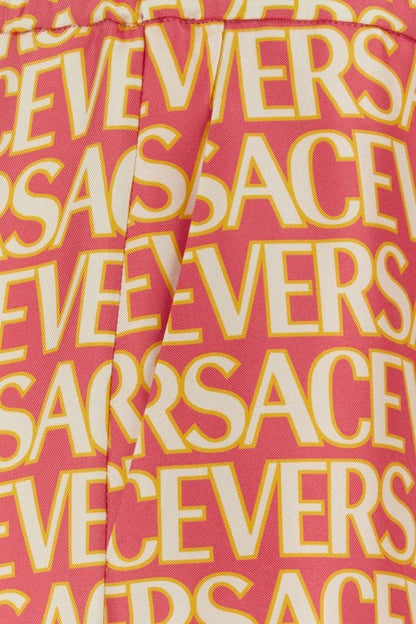VERSACE | Printed silk wide-leg pant
