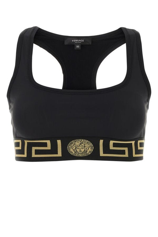 VERSACE | Black stretch nylon bra