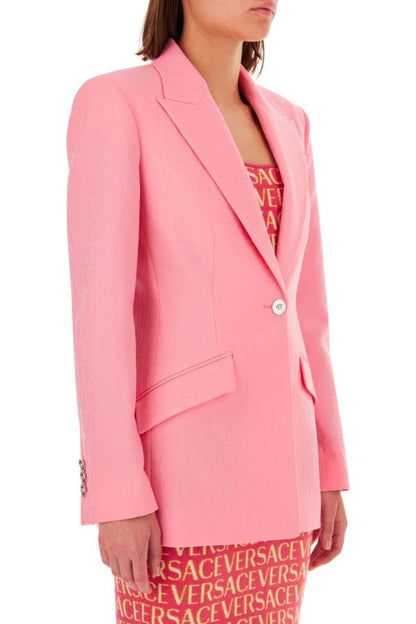 VERSACE | Pink jacquard blazer