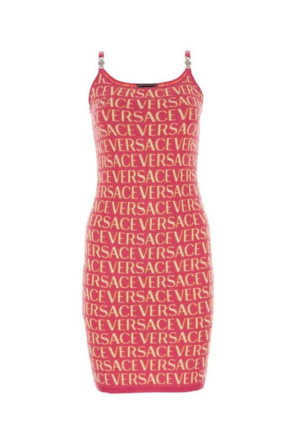 VERSACE | Embroidered knit mini dress