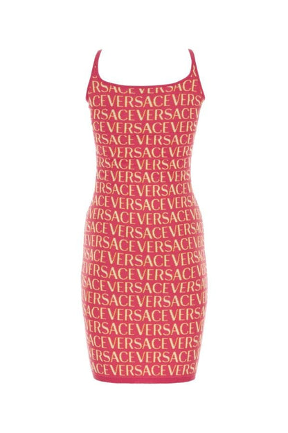 VERSACE | Embroidered knit mini dress