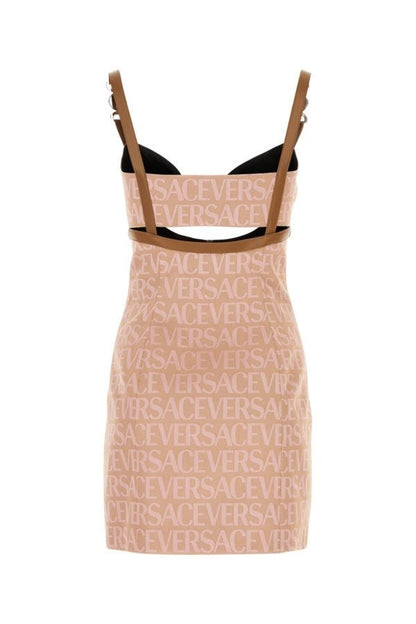 VERSACE | Embroidered polyester blend mini dress