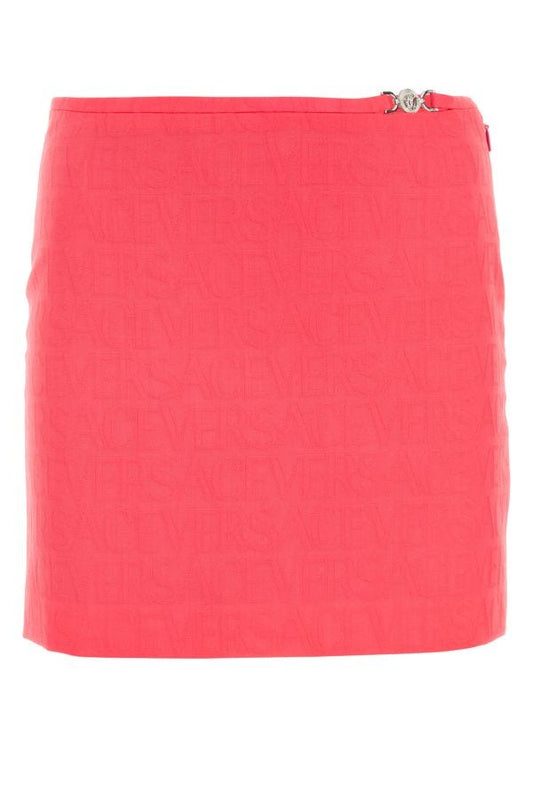 VERSACE | Fluo pink jacquard mini skirt