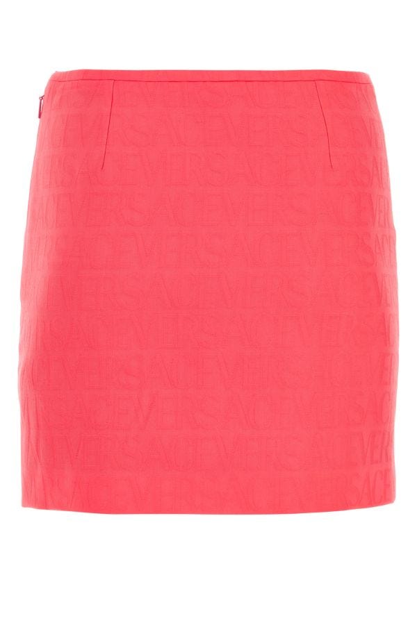 VERSACE | Fluo pink jacquard mini skirt