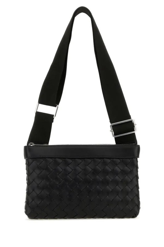 BOTTEGA VENETA | ブラック レザー デュオ クロスボディ バッグ