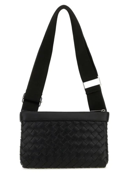 BOTTEGA VENETA | ブラック レザー デュオ クロスボディ バッグ