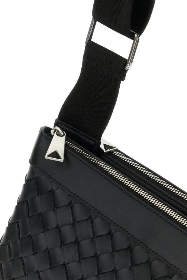 BOTTEGA VENETA | ブラック レザー デュオ クロスボディ バッグ