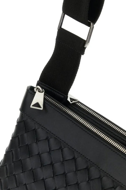 BOTTEGA VENETA | ブラック レザー デュオ クロスボディ バッグ
