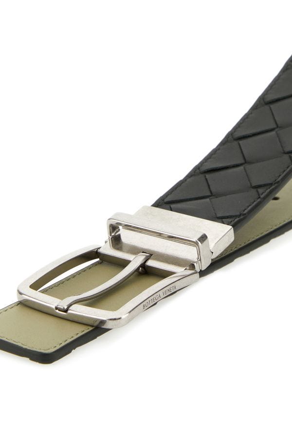 BOTTEGA VENETA | Dark green leather belt