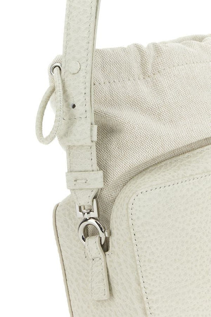 MAISON MARGIELA | Chalk leather and fabric 5AC bucket bag