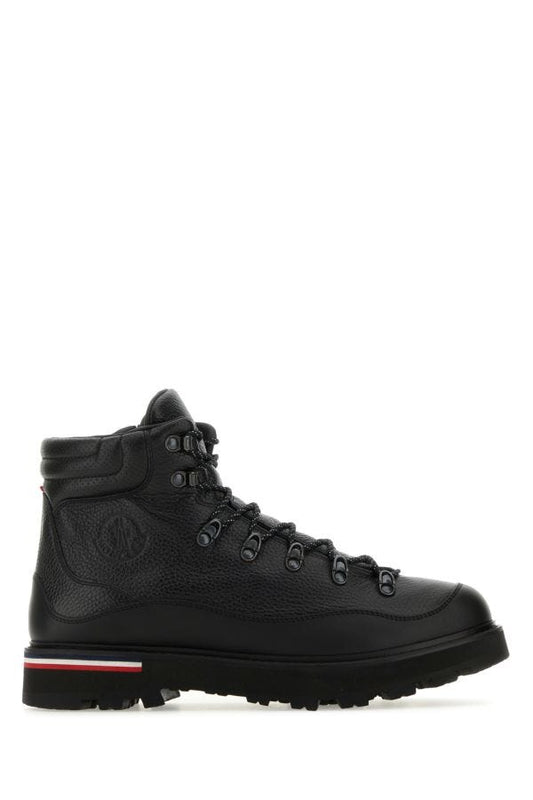 MONCLER | Black leather Peka Trek ankle boots