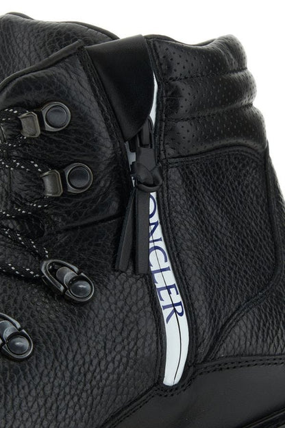 MONCLER | Black leather Peka Trek ankle boots