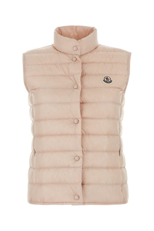 MONCLER | Light pink nylon Liane sleeveless down jacket