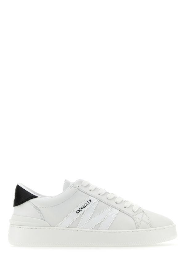 MONCLER | White leather Monaco M sneakers