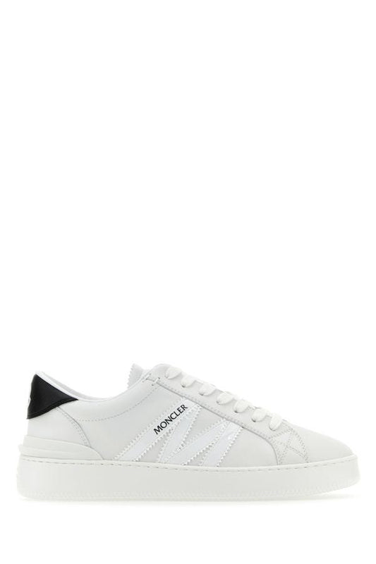 MONCLER | White leather Monaco M sneakers