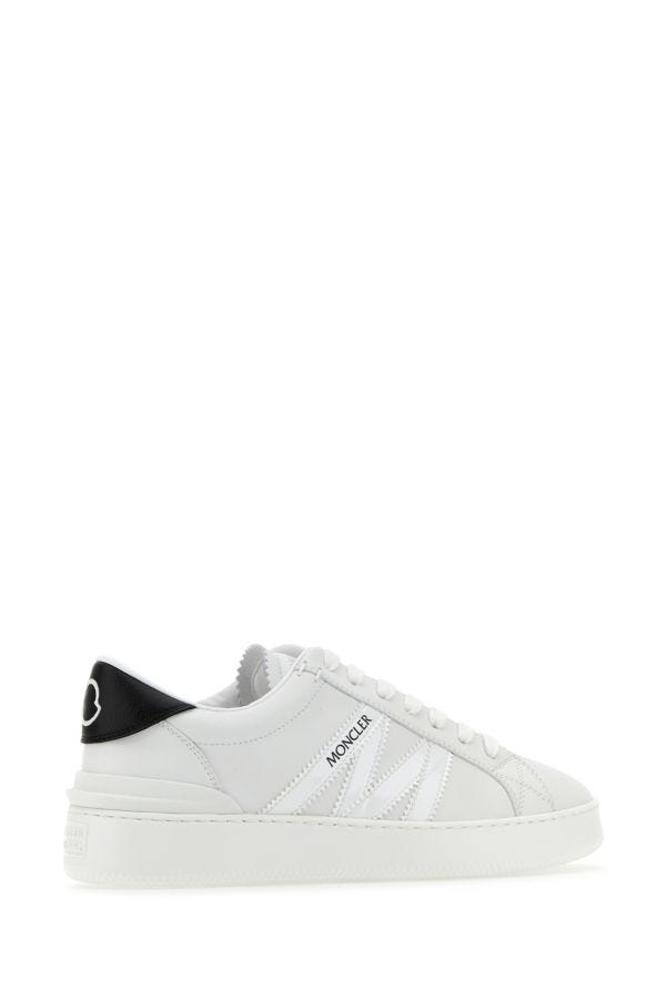 MONCLER | White leather Monaco M sneakers